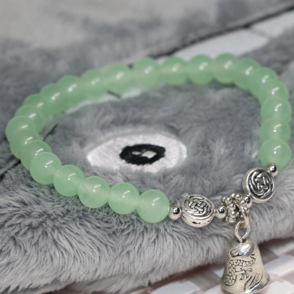 Оптовая цена светло зеленый фотоэлемент камень халцедон 6 мм подвеска ювелирные