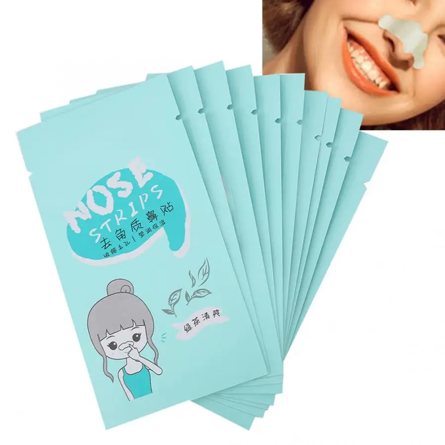 

10pcs/Set Tea Tree Extract Nose Blackhead Removal Pore Cleansing Peel Off Mask Nose Sticker