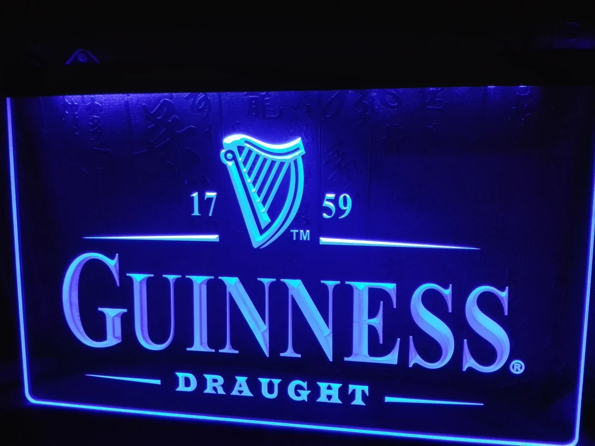 LE002- Guinness винтажные логотипы пивной бар светодиодный светодиодная неосветильник