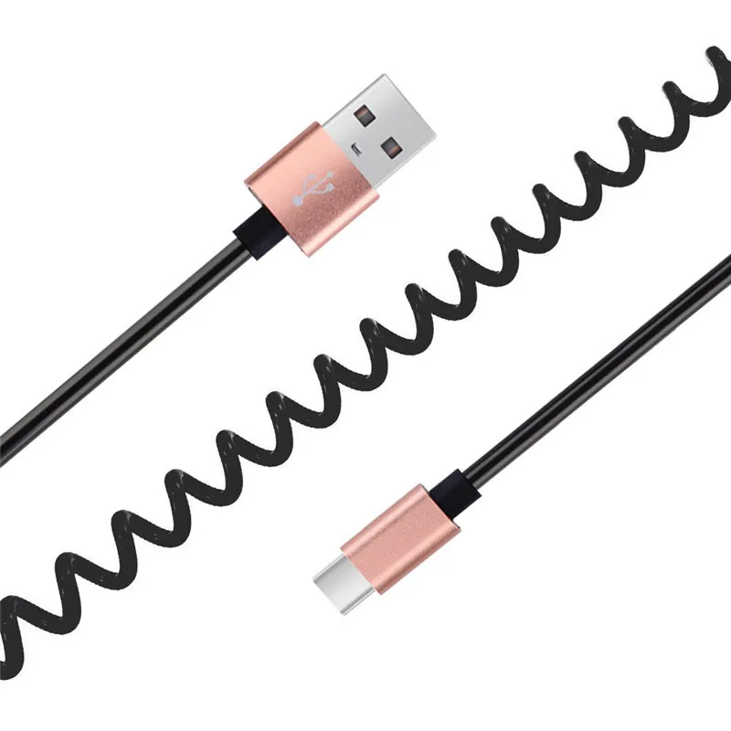 Весенний usb кабель Type C для Xiaomi Mi Max 3 Pro/Black Shark 2/Black Shark/Redmi Note 7 Pro металлический