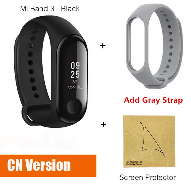 Xiaomi mi Band 3 умный фитнес-браслет трекер Смарт-часы браслет OLED тачпад монитор сна Пульс mi Band 3 - Цвет: CN gray film