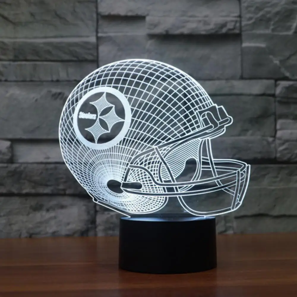 Football Fashion Team Cap Helmet 3D Night Light Atmosphere Gradient Visual Lighting Sports Fans Lamp Illusion