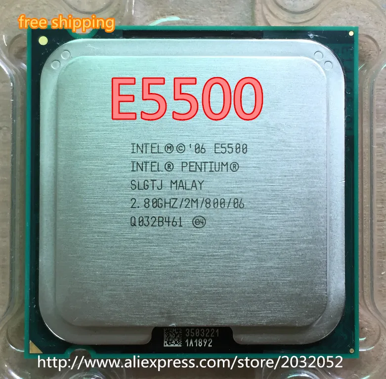 Lntel E5500 Настольный ЦП Intel Pentium E5500 2,8 ГГц Dual Core 2 Мб/процессора LGA 775 scrattered штук(работает