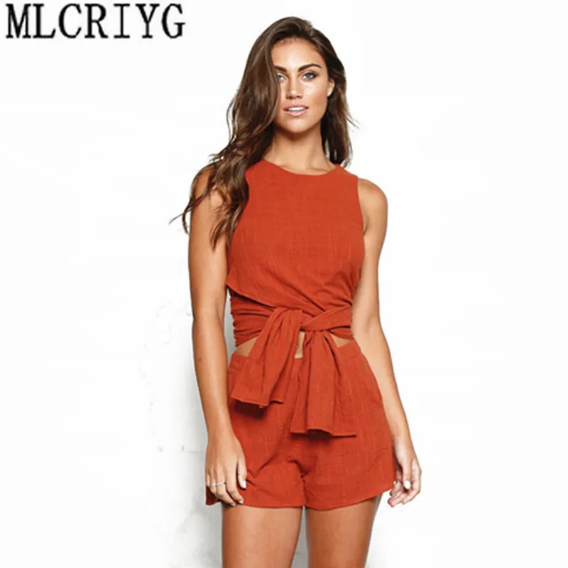 2 piece linen short set