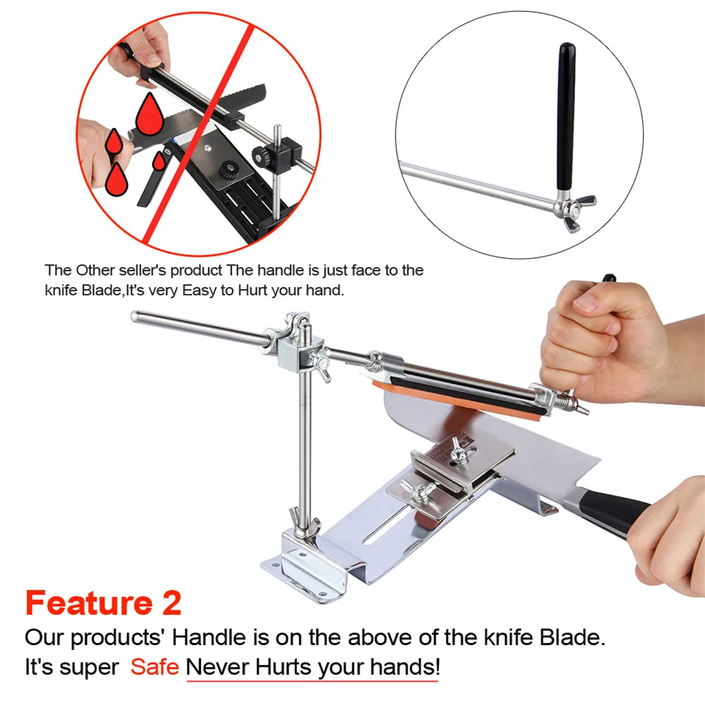 Ruixin Pro III Fix-angle Stainless Steel Professional Knife Sharpener Chef Choices Kitchen Sharpening System With 4 Whetstones12