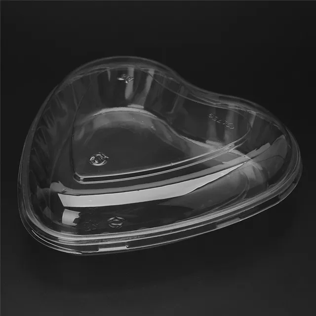 1Pc Disposable Plastic Heart Shape Bowl Strawberry Chocolate Candy Food