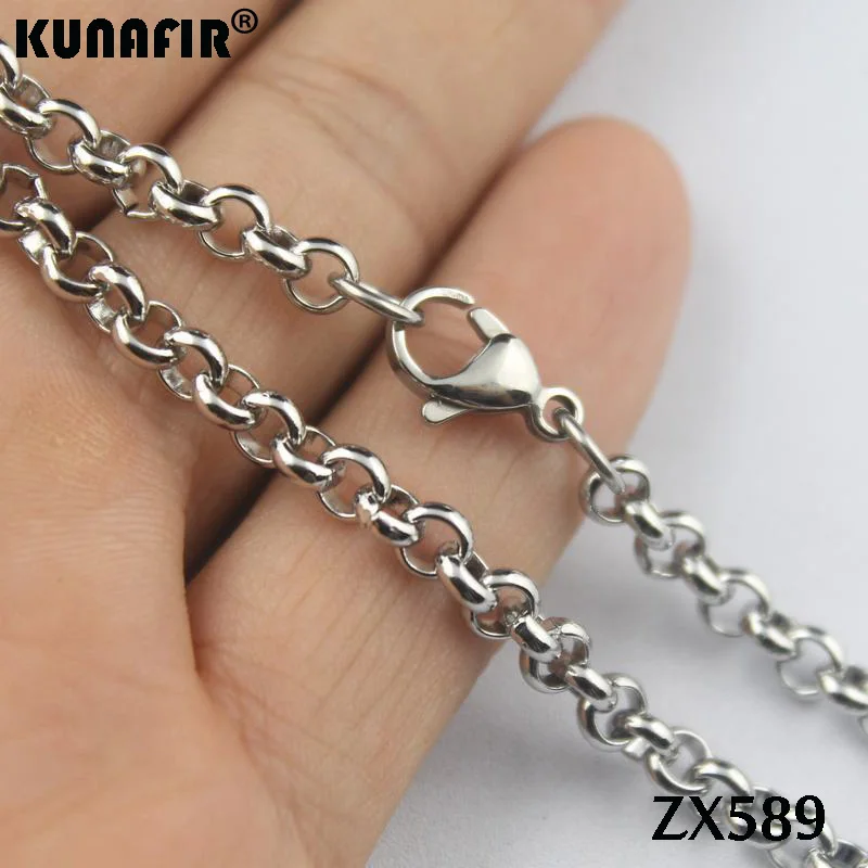 16 &quot 38&quot длина 5 мм большая круглая цепочка rolo link 316L ожерелье из нержавеющей
