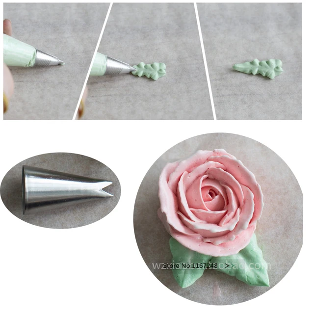 352 Rose Leaves Decorating Tip Icing Nozzle Sugarcraft Cake Decorating