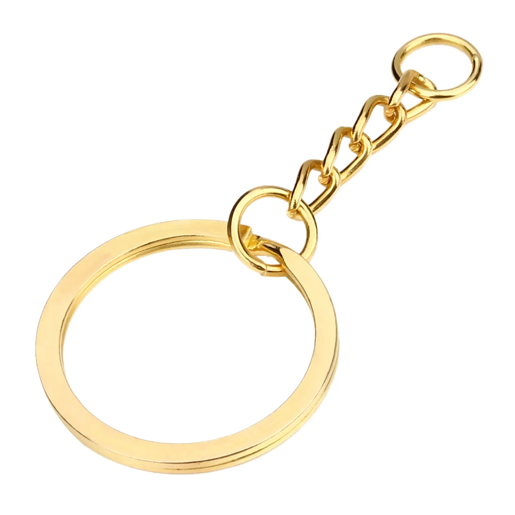 20pcs DIA 1.1inch/28mm Metal Split Key Ring with Chain Key Ring Keychain Ring Parts for DIY Crafts (Platinum, Gold)