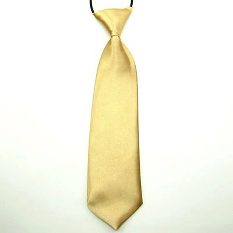 Детские Атласные однотонные галстуки с завязками для маленьких мальчиков, школьные свадебные галстуки YYTIE0016 - Цвет: Champagne