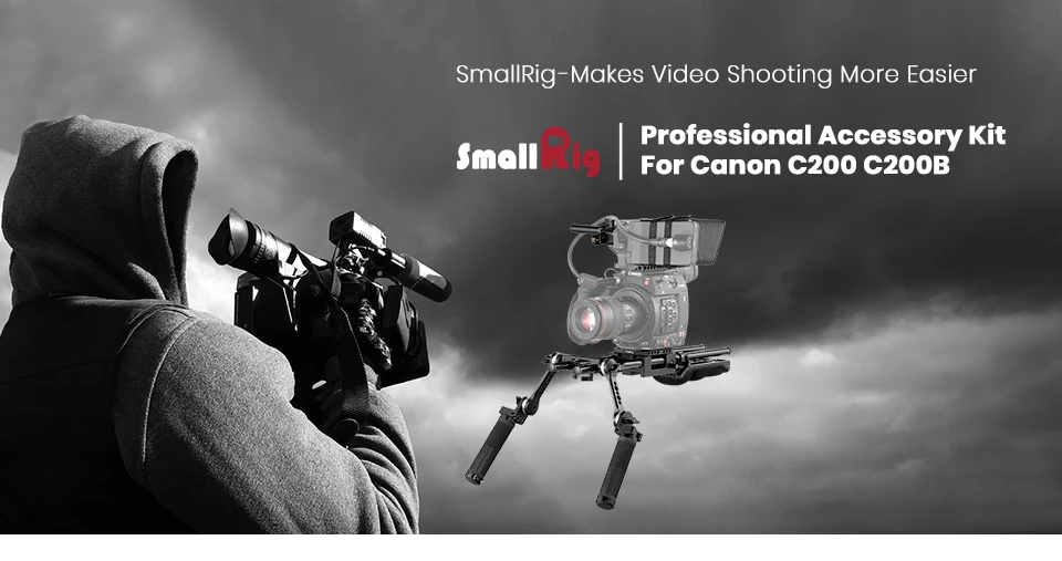 SmallRig для Canon C200 C200B профессиональный комплект аксессуаров(опорная пластина+ верхняя пластина+ кронштейн EVF+ солнцезащитный капюшон+ Наплечная опора)-2126