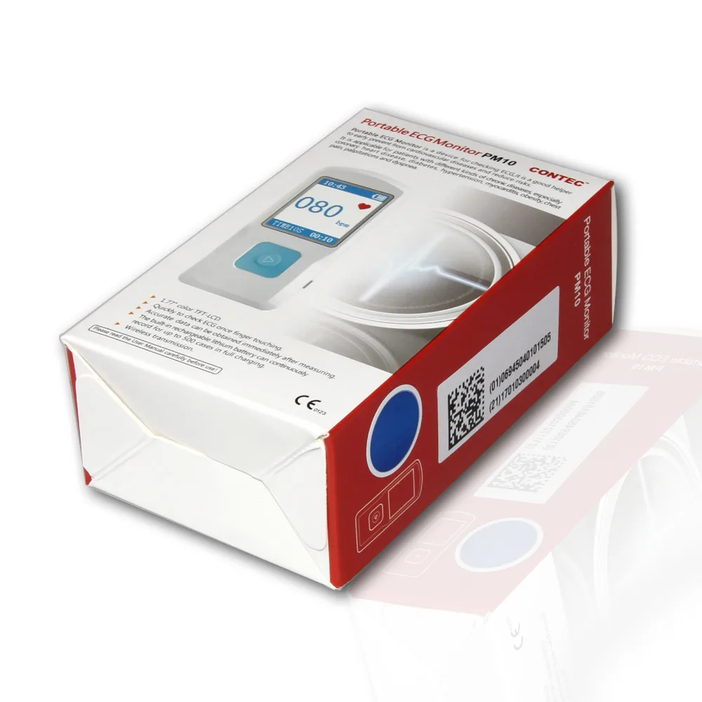 Nowy FDA podręczny przenośny EKG EKG bicie serca monitora LCD USB Bluetooth PM10 CONTEC Nowy FDA podręczny przenośny EKG EKG bicie serca monitora LCD USB Bluetooth PM10 CONTEC