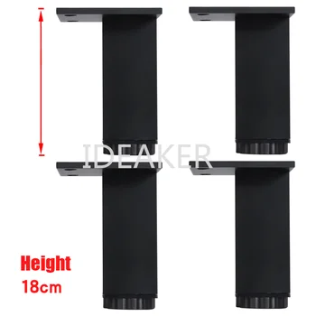 

4PCS 180x38MM Height Adjustable Aluminum Alloy Legs Black Rectangle Feet Cabinet Table Legs