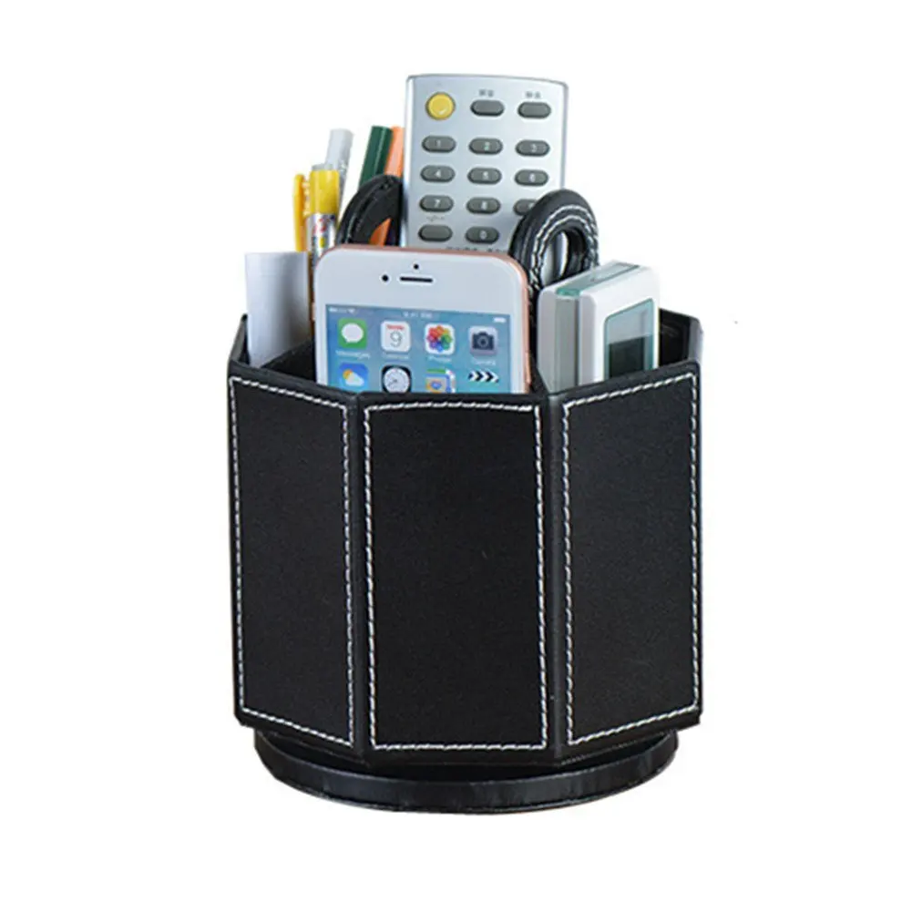 PU Leather Rotatable Remote Control Holder Storage box for TV Remote