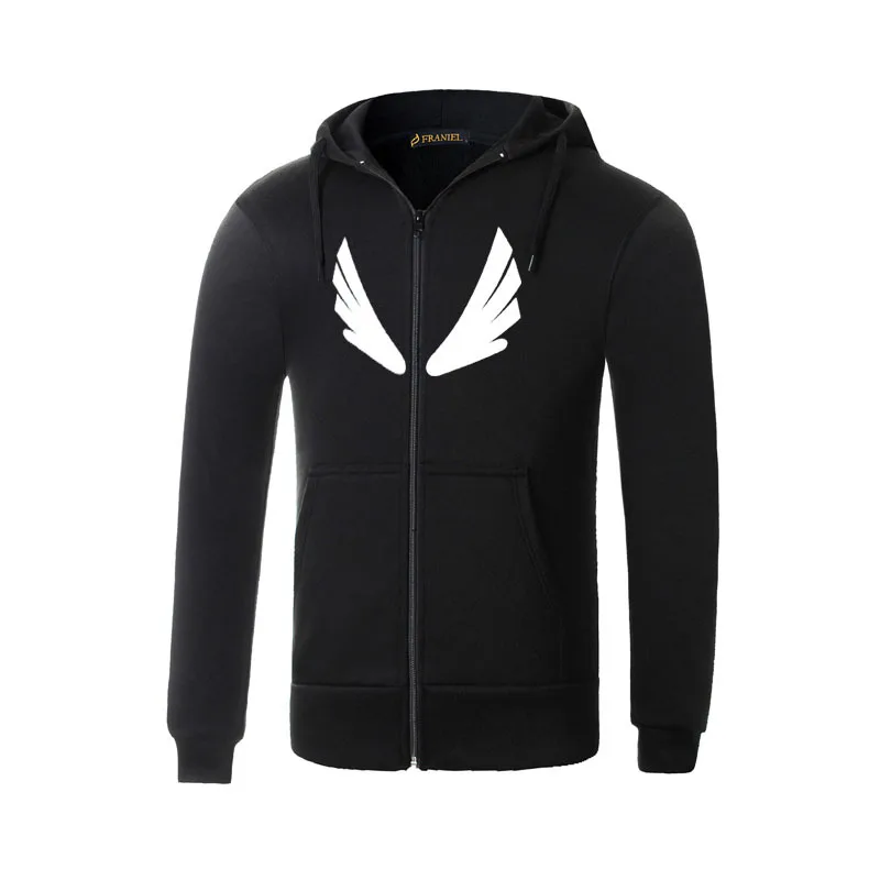 Men Thumb Hole Loose Jackets Zipper Sportswear High