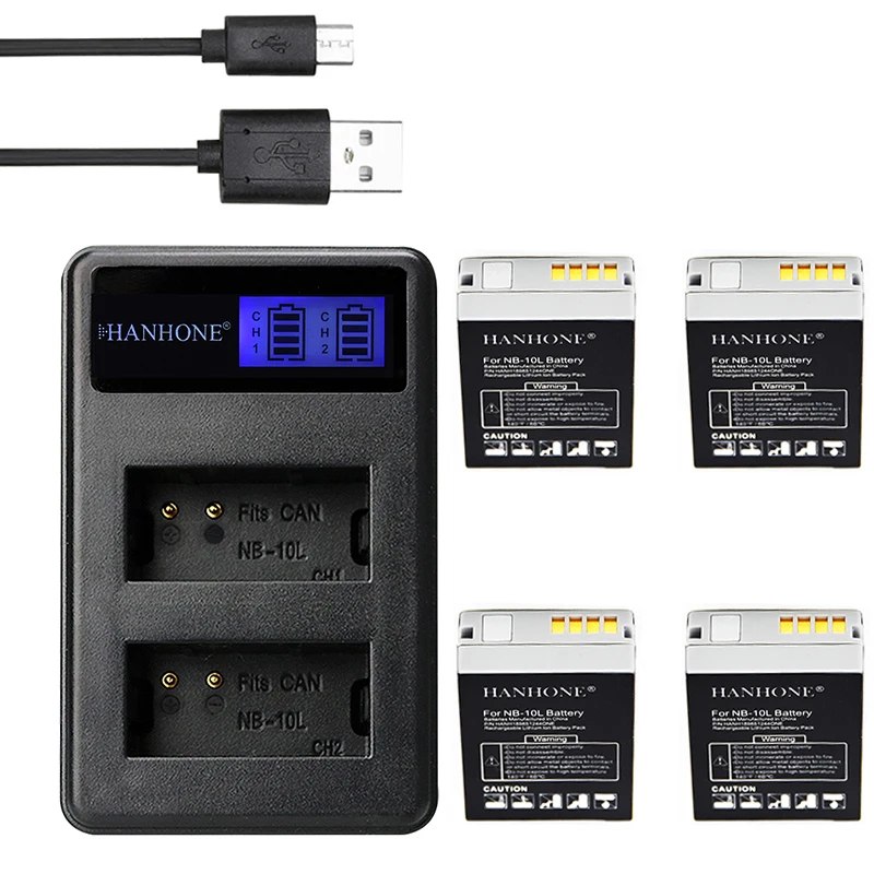 4 шт. Топ 1500 мАч NB 10L NB-10L батарея + LCD двойной USB зарядное устройство для Canon SX40HS G1X SX40