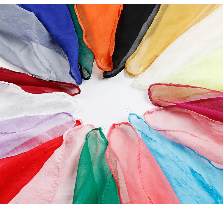 Шифоновый Одноцветный однотонный Шелковый женский шарф ярких цветов, простой и элегантный женский шарф в подарок, красивые шарфы FJ008