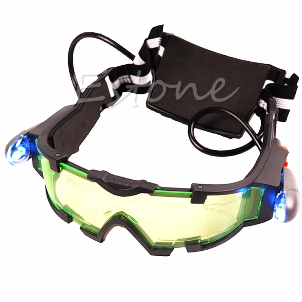 

Adjustable Elastic Band Night Vision Goggles Glass Children Protection Glasses Cool Green Lens Eye Shield With LED