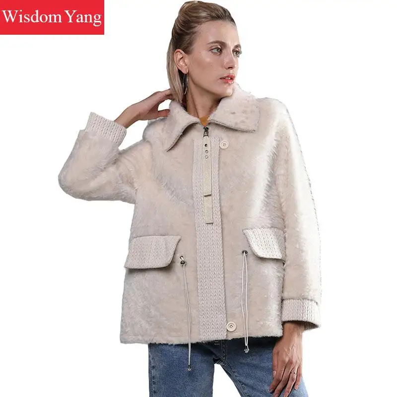 Buy Winter Warm Wool Coat Beige White Jackets Sheep