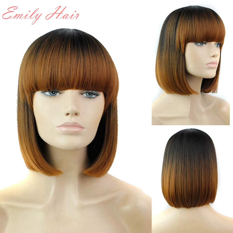  Synthetic Wigs Full Bang Straight Short Wigs for Black Women 11 Cheap Synthetic Wigs pruik pruiken synthetische Ombre Hair