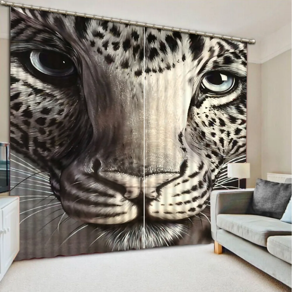 

Top Classic 3D European Style custom curtains Beautiful Photo animal 3d curtains curtains for living room
