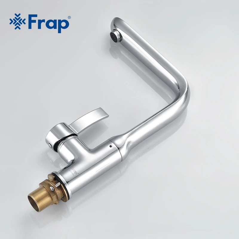 FRAP grifo de cocina de latón cromado pulido grifo del fregadero grifo sola manija torneira grifo cocina fría y caliente grifos FRAP grifo de cocina de latón cromado pulido grifo del fregadero grifo sola manija torneira grifo cocina fría y caliente grifos