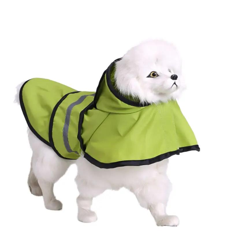 Водонепроницаемый дождевик для собак и щенков, водонепроницаемая толстовка с капюшоном, весенне-летняя одежда, светоотражающая куртка - Цвет: Зеленый
