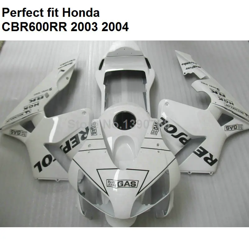 Высокое качество ABS обтекатель для Honda CBR 600RR 2003 2004 03 04 белый обтекатели комплект CBR600RR F5 BM56