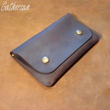 Gathersun Marke andmade Bestnote Echt Erste Schicht Rindsleder Crazy Horse Leder Lange Geldbörsen herren Echtes Leder handtaschen