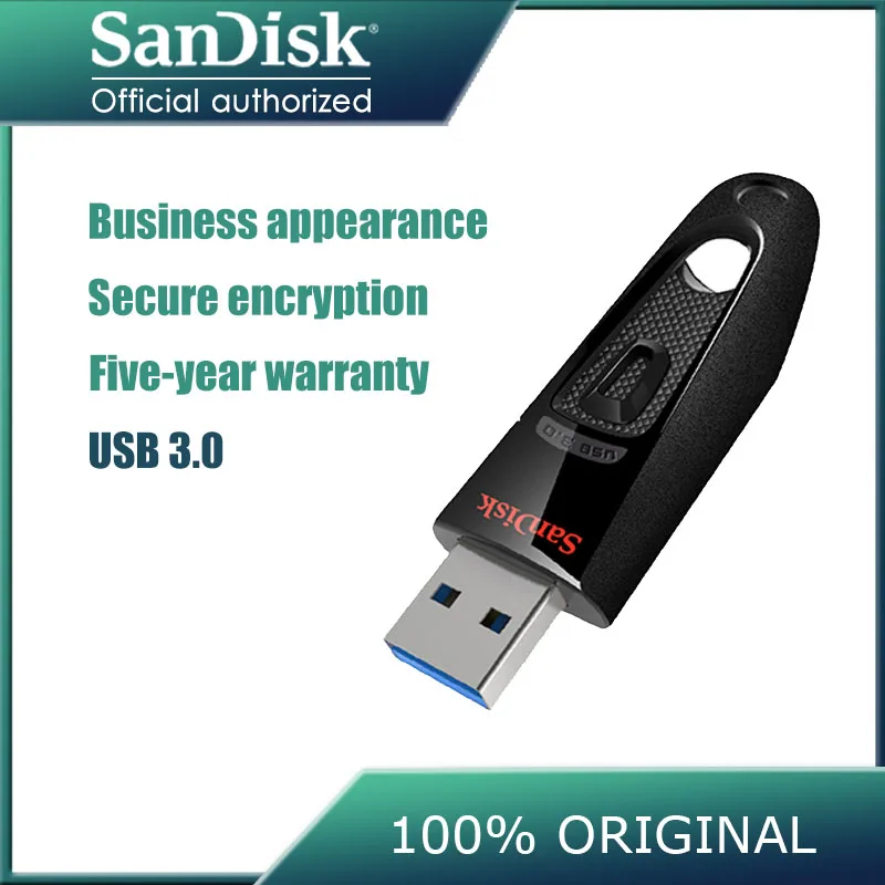 

SanDisk Ultra USB 3.0 Flash Drive CZ48 16GB 32GB 64GB 128GB 256GB Pen Drive 100MB/s USB Stick U Disk
