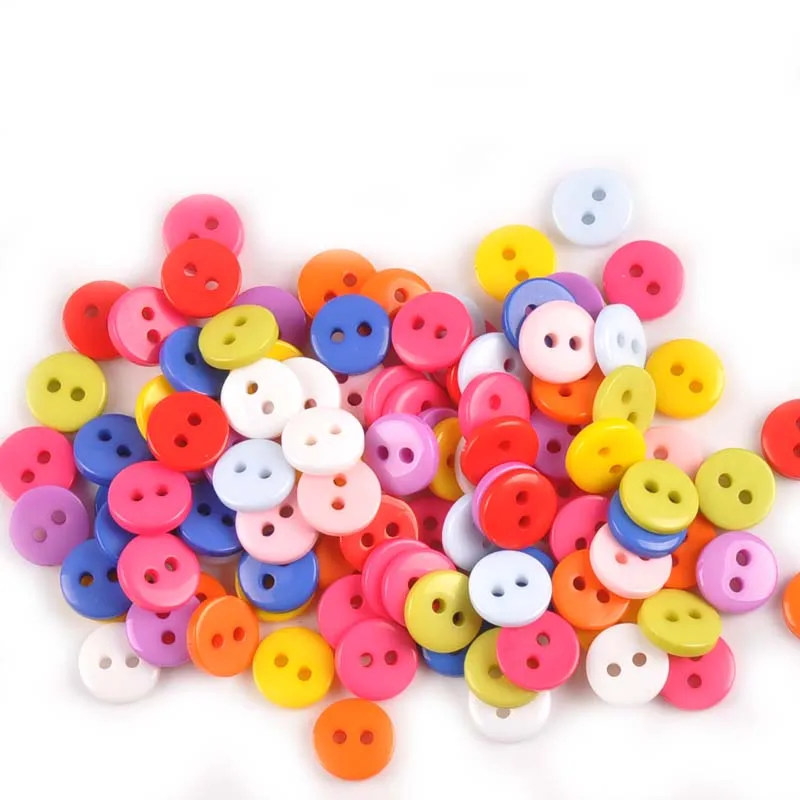 

100pcs Mixed Round Resin Buttons For Scrapbooking Crafts Sewing Supplies Button DIY Apparel Accessories 11colors 9mm YKL0060x