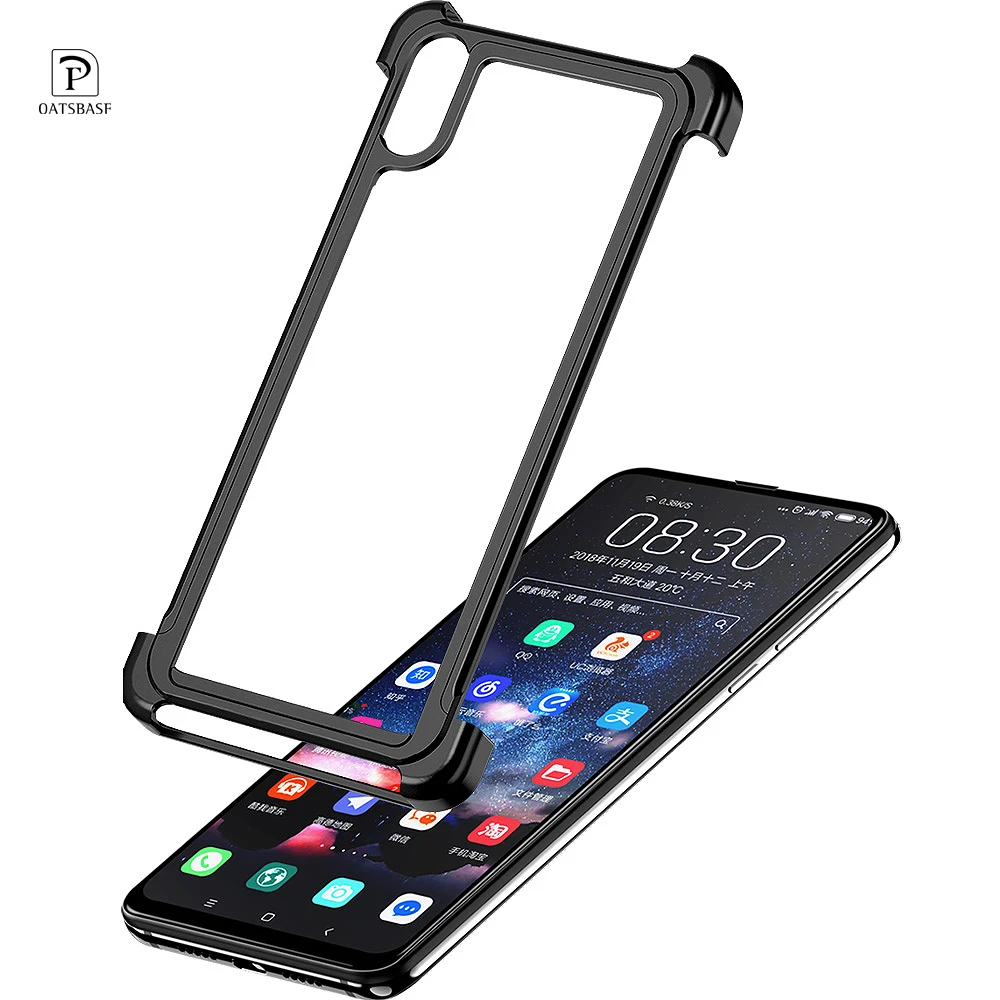 

OATSBAS push-pull Airbag Bumper metal Shape case for Xiaomi Mi Mix 3 Personality Metal Cover for Xiaomi Mi Mix 3 360 Degree Case