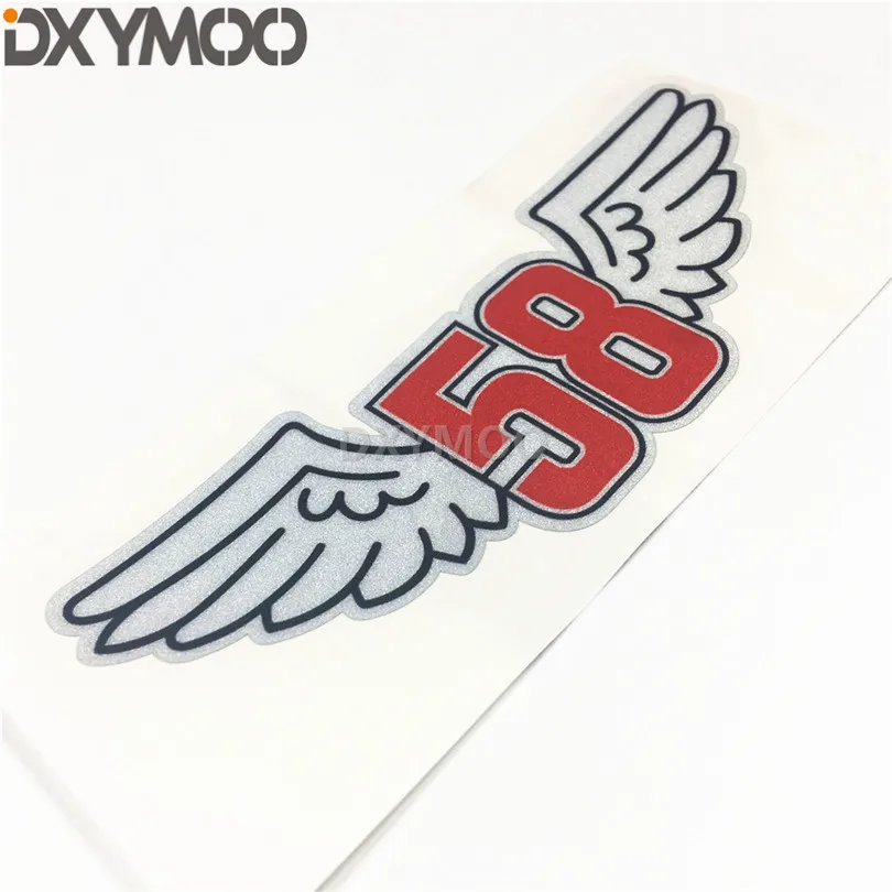 2 шт. автомобильный Стайлинг наклейки MOTO GP Гонки 58 наклейка с дизайном Крылья