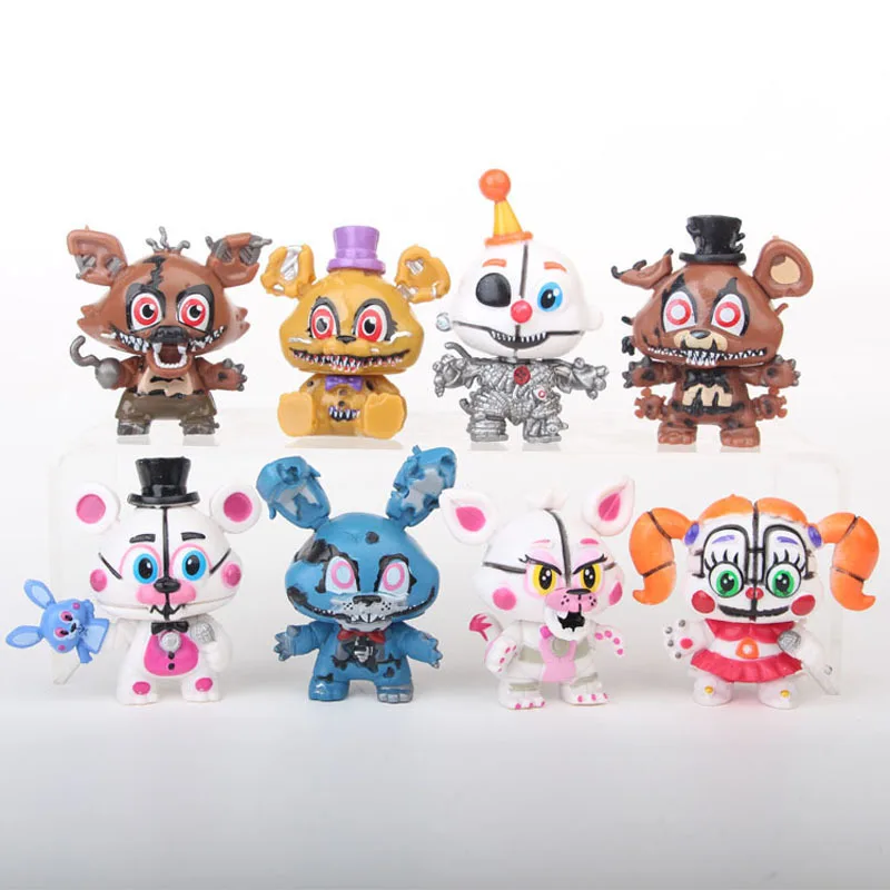 Новинка 8 шт./компл. Mine Five Nights At Freddy's Sister Location FNAF Funtime Foxy Ballora Puppet ПВХ Фигурки 6