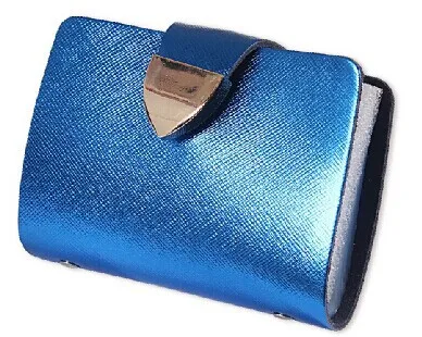 Модные из натуральной кожи кредитной имя Бизнес металлический край кредитной карты ID держатели бумажник продвижение подарки LQ5 - Цвет: Синий