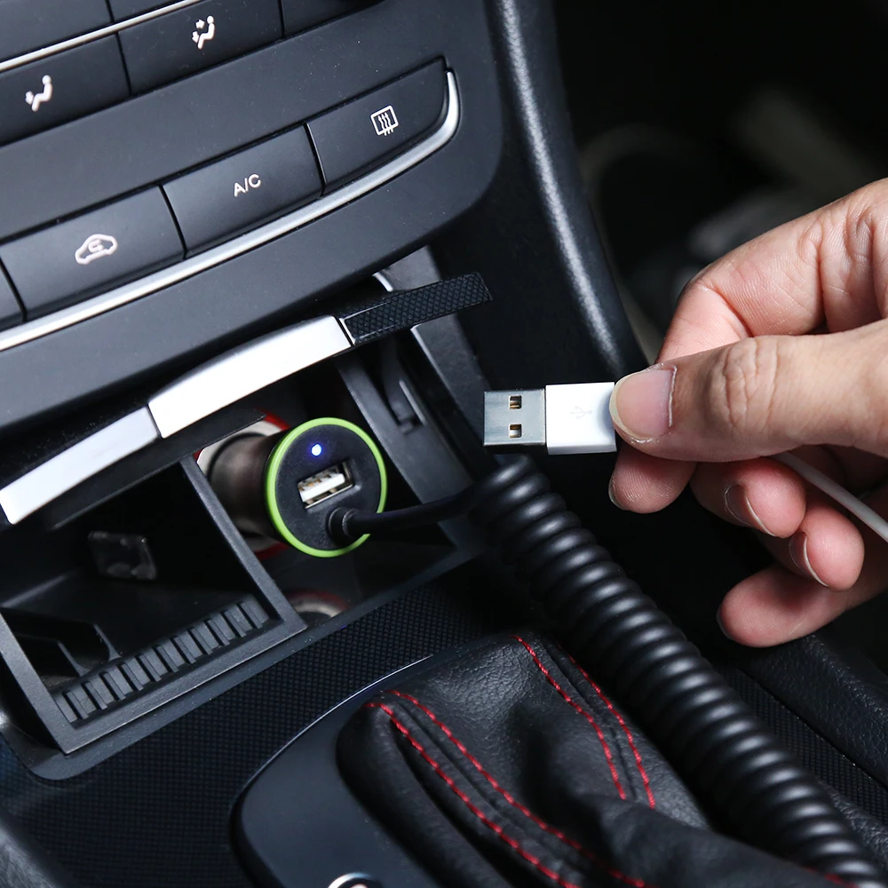 Мини микро USB Автомобильное зарядное устройство с пружинным кабелем для телефона