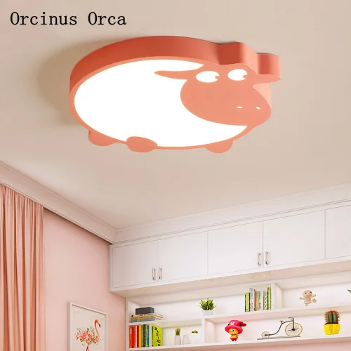 

Cartoon Creative LED Lamb ceiling lamp-Modern Simple Colored Animal Chandelier for Children's ceiling lamp free shipping