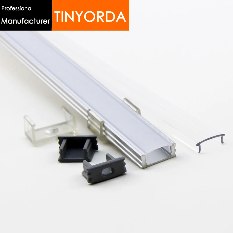 

Tinyorda 100Pcs (1M Length) Led Alu Profile Led Channel Profil for 12mm LED Strip Light [Professional Manufacturer]TAJ1707