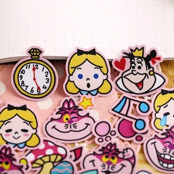

40pcs Cute Kawaii Alice Stickers Decal For Phone Car Case Waterproof Laptop Album diary Backpack Kids Toy Stickers waterproof