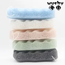 

Natural konjak Straight lines square Bathing puff direct deal high-quality colors Natural elements cleansing powder puff