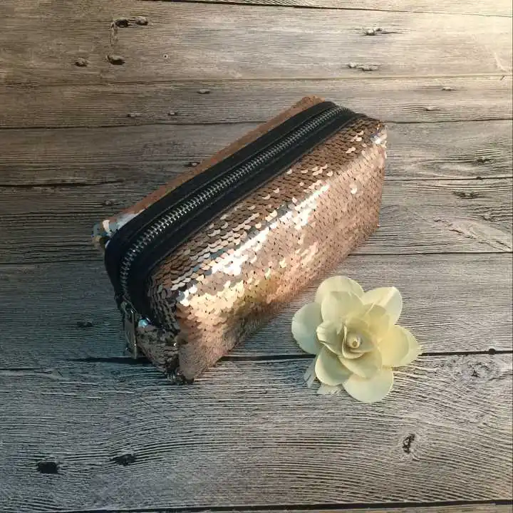 Wholesale Sequin Rectangle Cosmetic Case, Gifts Pouch Sequin ,Black/Silver/ Gold Sequin Makeup ...