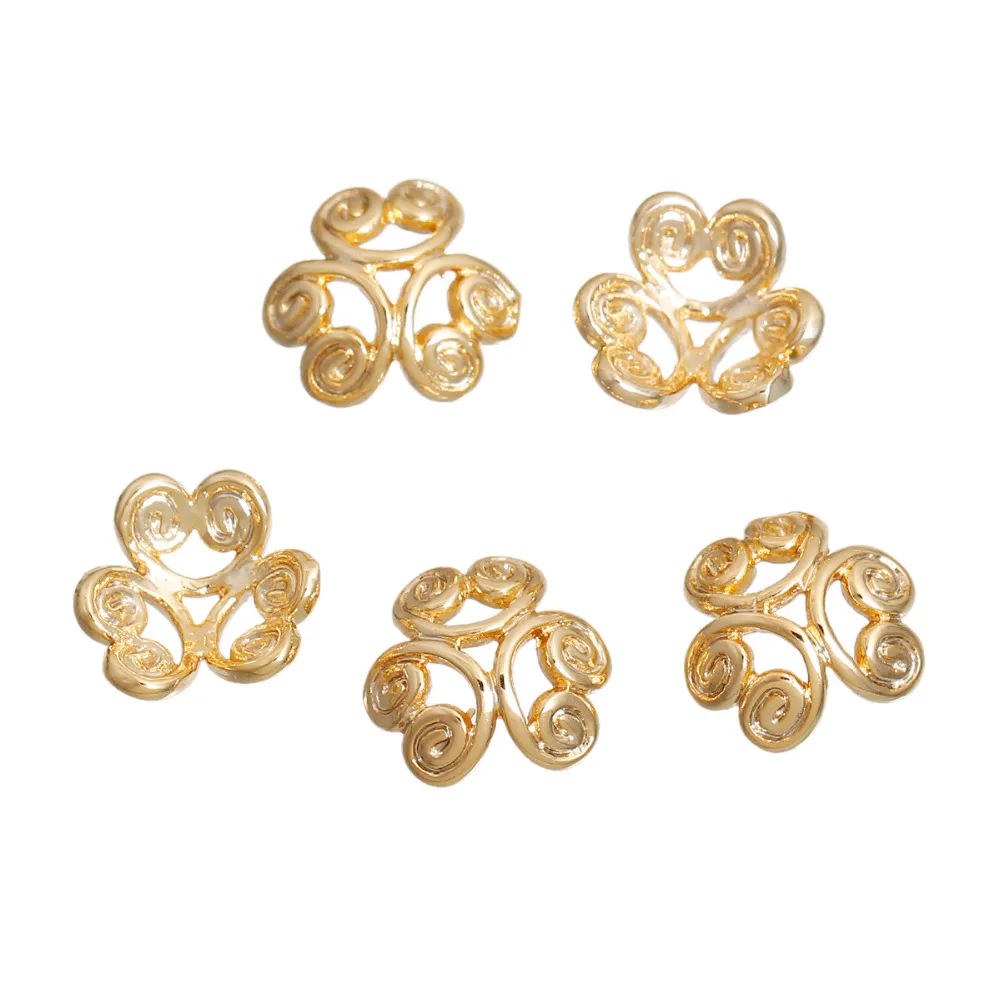 

DoreenBeads Zinc Based Alloy Gold Silver Color Filigree Beads Caps Flower Hollow (Fit Beads Size: 6mm Dia.) 9mm x 8mm, 10 PCs