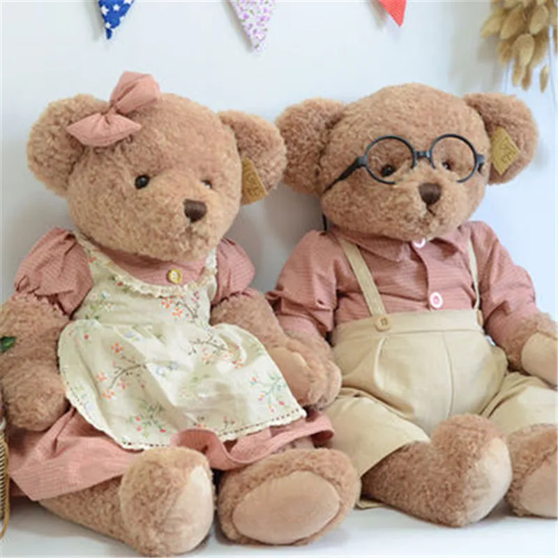 High Quality Teddy Bear Push Toys Boy Girl Bear in Skirt clothes Stuffed Dolls Kids Girlfriend Valentine's Day Gift 4565cm (9)