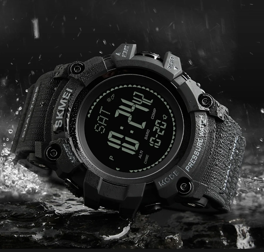 

SKMEI New Mens Sports Watch Hours Pedometer Calories Digital Watch Altimeter Barometer Compass Thermometer Weather Men Watch
