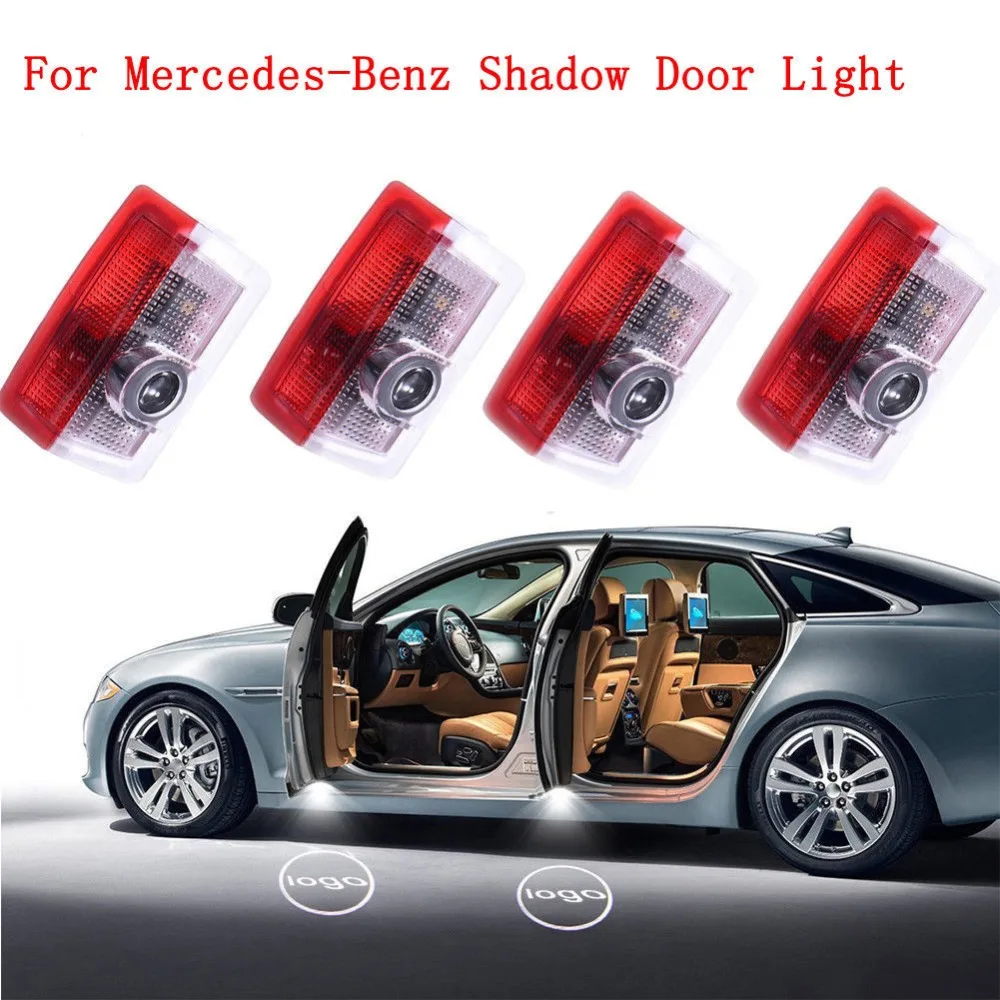 

4Pcs LED Door Step Laser Courtesy Projector Ghost Shadow Light For Mercedes-Benz W166 W212 W246