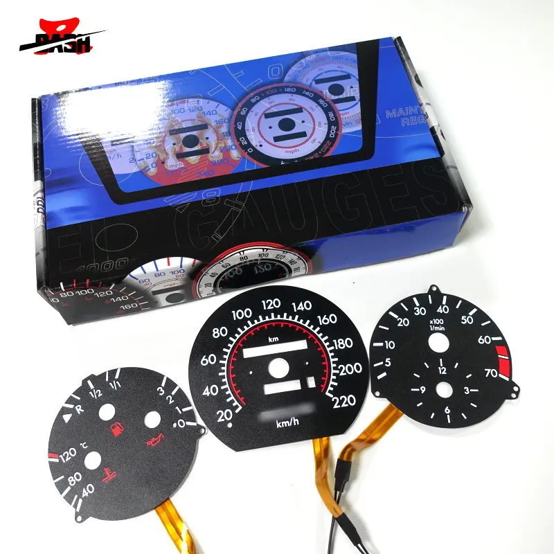 Dash 220 Km For W124 W126 El Glow Gauge Black Panel White Lighting 1318637k 1303023k Speedometers Aliexpress