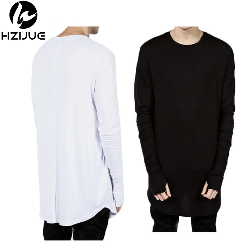 HZIJUE 2017 Extended Man Mens Hip Hop Hiphop Swag Long Casual T Shirt Top Tees Justin Bieber Style Clothes Clothing