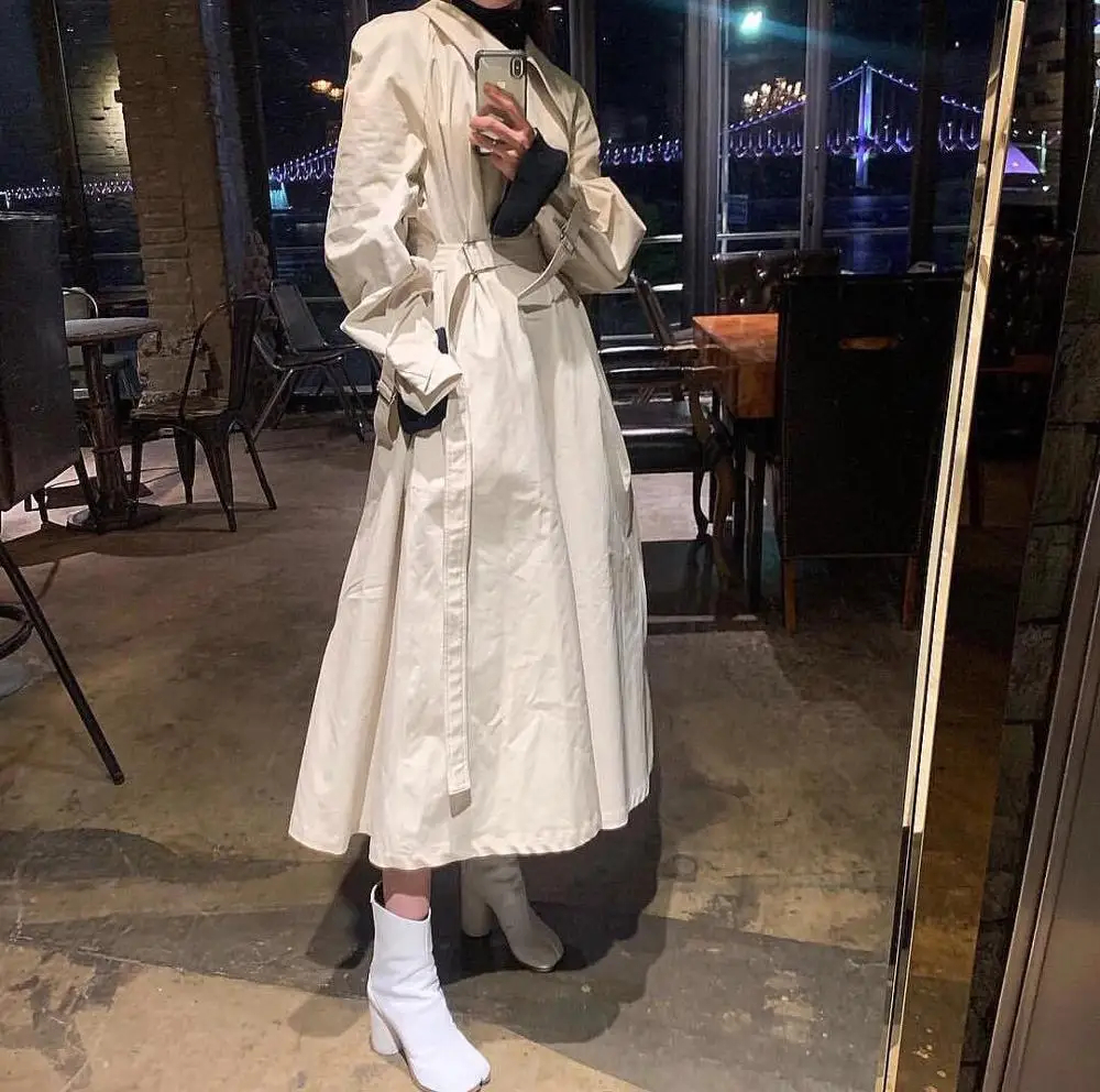 

autumn Trench 2019 new women casual linen long Trench coat ddxgz2v 7.23