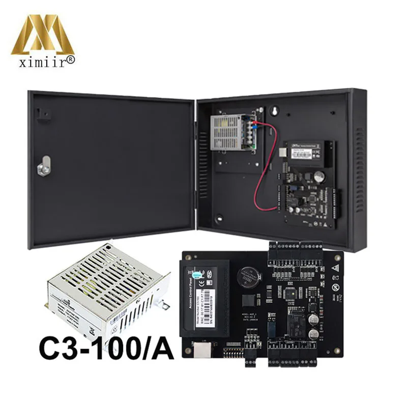 

ZK C3-100 Door Access Control Panel 125KHZ Card Reader With TCP/IP Communication Power Supply