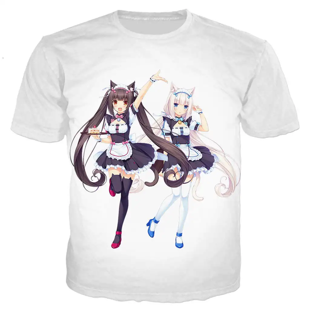 Новая крутая футболка для мужчин/женщин Nekopara Chocola Vanilla с 3D принтом футболки